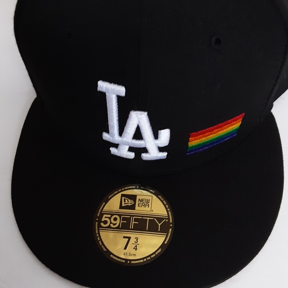 NEW ERA 59fifty Dodgers Stadium 50th Anniversary Patch LGBT Pride Flag hat New - Picture 3 of 7